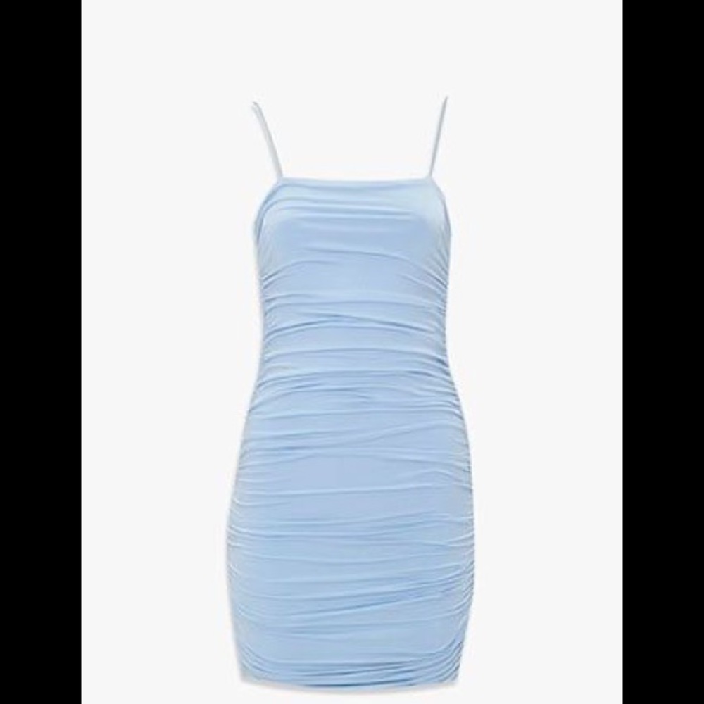NWT Baby Blue Forever21 Ruched Dress Size Small